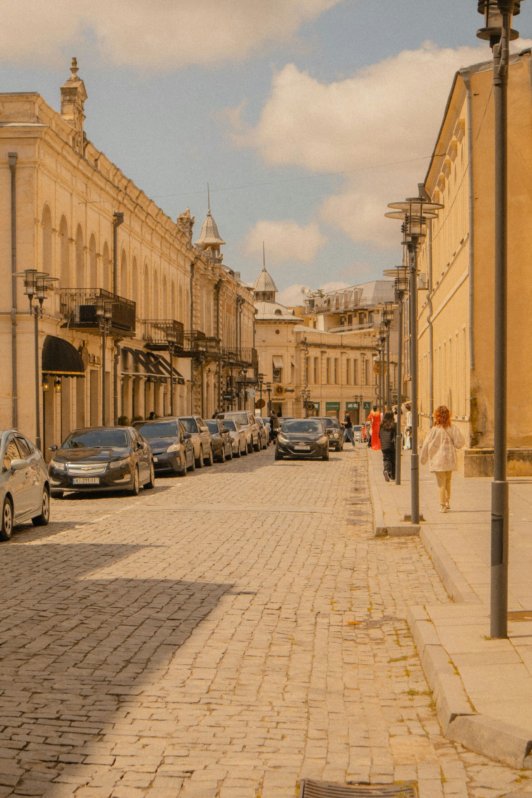 a cobblestone street, kutaisi, georgia