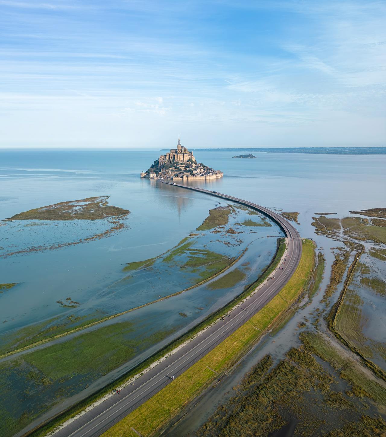 Aerial View of Mont-Saint-Michel Bay